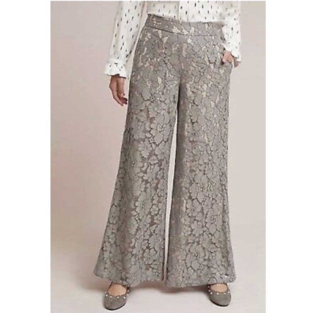 Feather Bone By Anthropologie Lace Wide Leg Pants